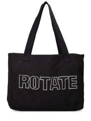 Памучни шопинг чанта Rotate черно