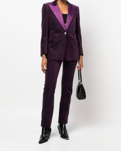 Křišťálové rovné kalhoty Philipp Plein fialové
