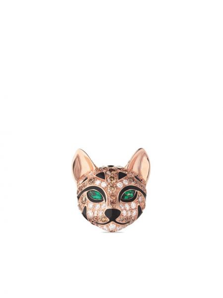 Boucles d'oreilles à imprimé léopard à boucle en or rose Boucheron rose