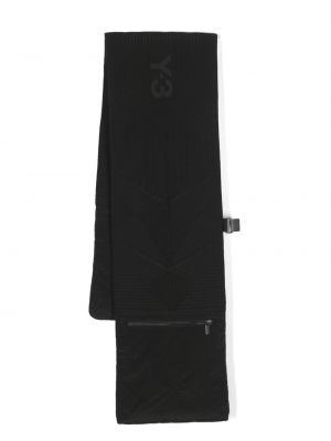 Ватиран шал с принт Y-3 черно
