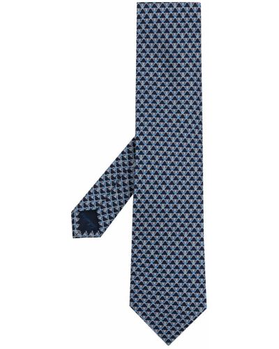 Corbata con estampado animal print Salvatore Ferragamo azul