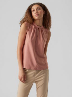 Bluzka koronkowa Vero Moda różowa