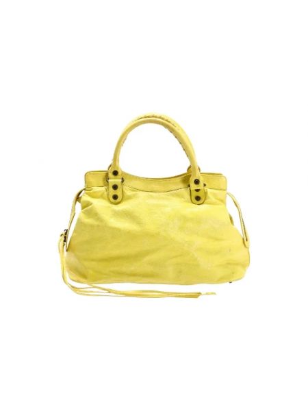 Bolsa de hombro de cuero retro Balenciaga Vintage amarillo