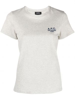 T-shirt brodé A.p.c. gris