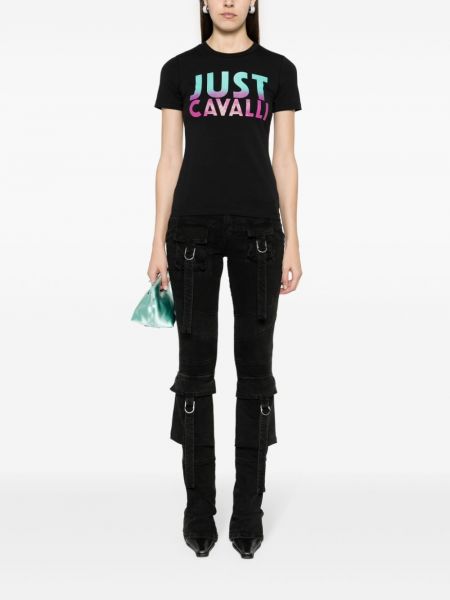 T-krekls ar apdruku Just Cavalli melns