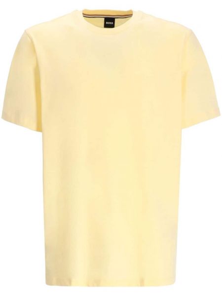 T-shirt aus baumwoll mit rundem ausschnitt Boss gelb