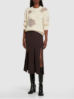 Falda midi de lana de crepé Michael Kors Collection