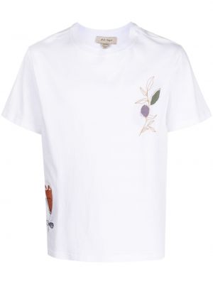 Bavlnené tričko s potlačou Nick Fouquet biela