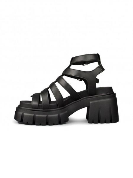 Sandale din piele cu platformă Altercore negru