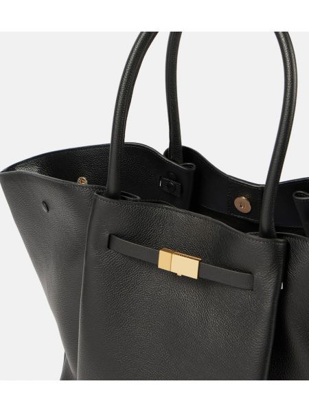 Δερμάτινη τσάντα shopper Demellier μαύρο