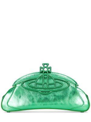 Kopertówka skórzana z bursztynem Vivienne Westwood zielona