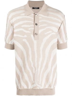Jacquard polo majica sa zebra printom Balmain