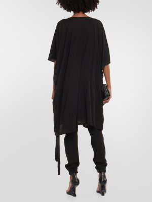 Jersey bombažna midi obleka Rick Owens črna