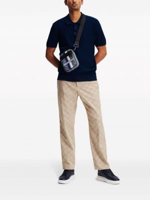 Žakarda kokvilnas polo krekls Karl Lagerfeld zils