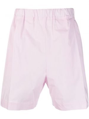 Shorts de sport brodeés en coton Laneus rose