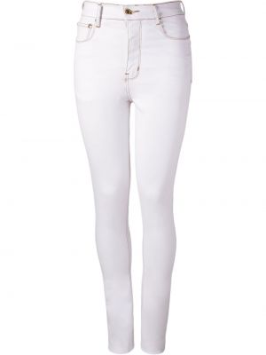 Spodnie z wysoką talią skinny fit Amapô Białe