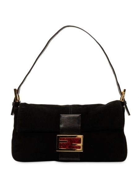 Велурени чанта за ръка Fendi Pre-owned черно