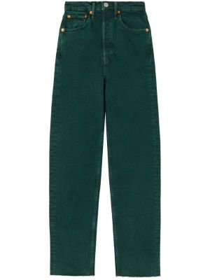 Straight leg jeans a vita alta Re/done verde