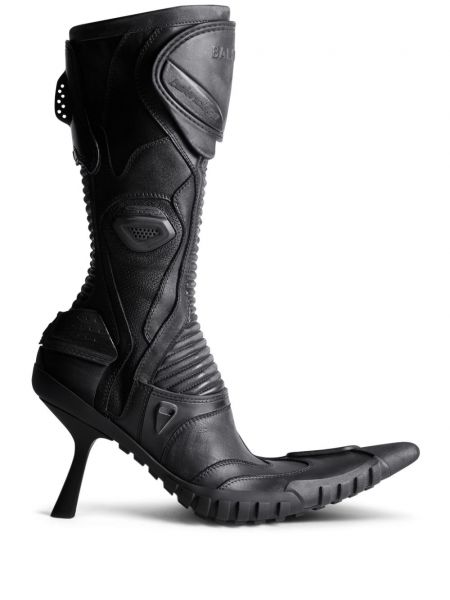 Černé kožené kotníkové boty Balenciaga