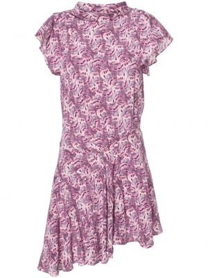 Kvetinové midi šaty s potlačou Isabel Marant fialová