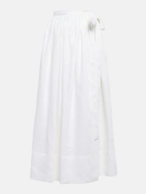 Ľanová dlhá sukňa Asceno biela