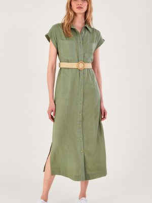 Платье с поясом Monsoon зеленый