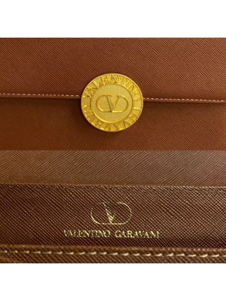 Bolsa de cuero retro Valentino Vintage marrón