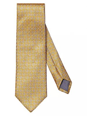 Шелковый галстук в цветочек с принтом Eton желтый