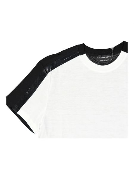 Camisa de algodón de cuello redondo Alexander Mcqueen blanco