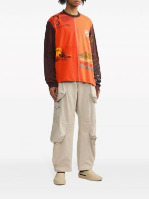 T-shirt en coton à imprimé Marine Serre orange