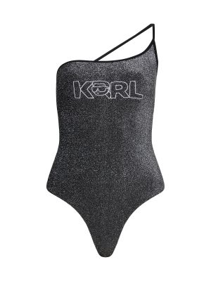 Jednodielne plavky s výšivkou s potlačou Karl Lagerfeld