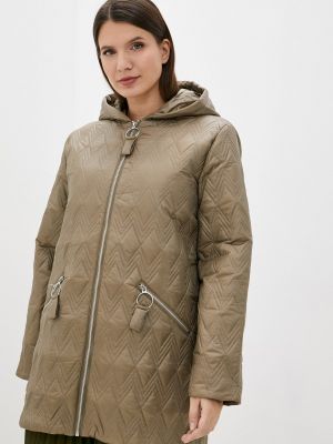 Утепленная демисезонная куртка снежная королева коричневая