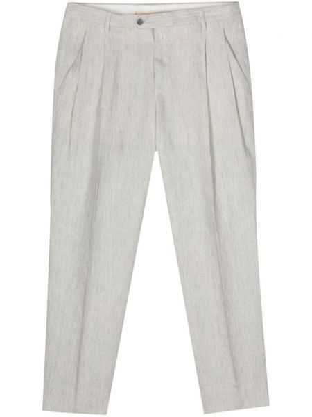 Plisované lněné kalhoty Briglia 1949 šedé