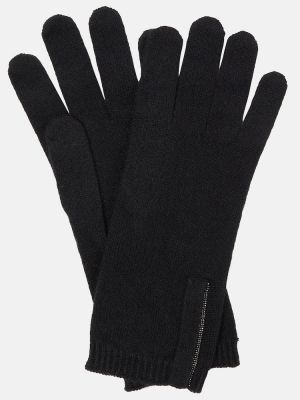 Kašmírové rukavice Brunello Cucinelli černé