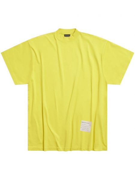 Kokvilnas t-krekls Balenciaga dzeltens