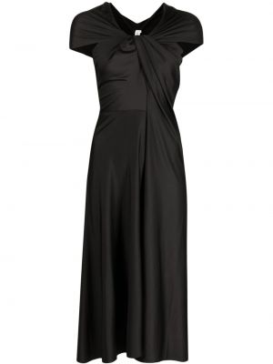 Drapované koktejlkové šaty Victoria Beckham čierna