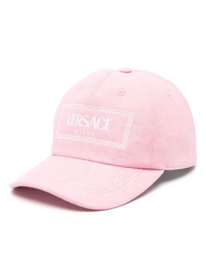 Жакардова шапка с козирки Versace розово