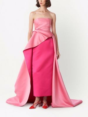 Asimetriškas vakarinė suknelė Carolina Herrera rožinė