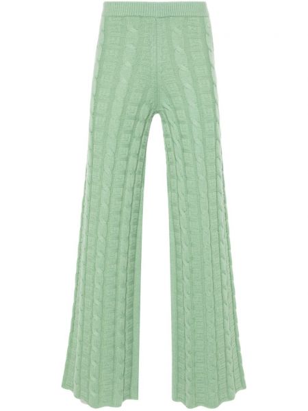 Žakárové vlnené rovné nohavice Acne Studios zelená