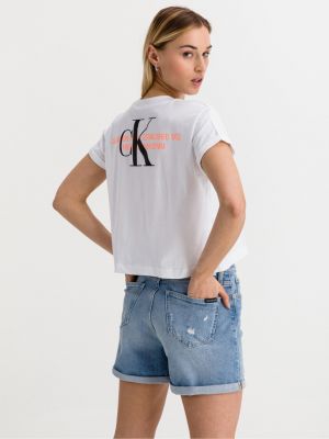Crop top Calvin Klein Jeans alb