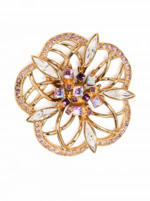 Brosa cu model floral de cristal Givenchy Pre-owned auriu