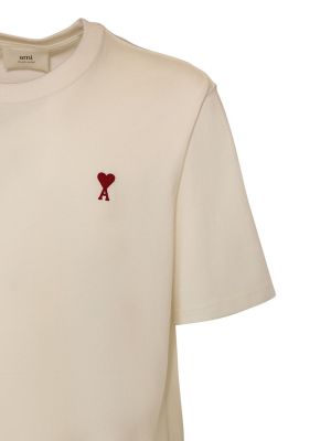 Kokvilnas t-krekls Ami Paris pelēks