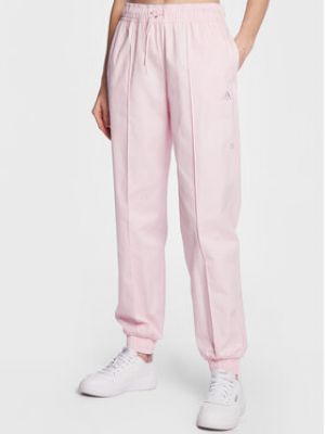 Křišťálové sportovní kalhoty relaxed fit Adidas růžové