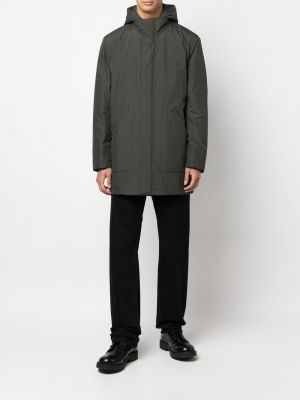 Kabát na zip s kapucí Corneliani zelený