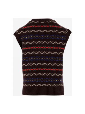 Sweter bez rękawów w geometryczne wzory Ralph Lauren czerwony