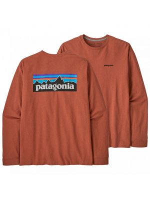 Bluza z długim rękawem z okrągłym dekoltem Patagonia brązowa