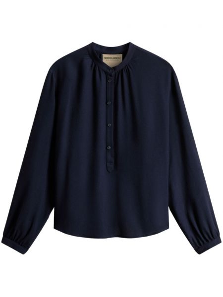 Lange ærmer krave bluse Woolrich blå