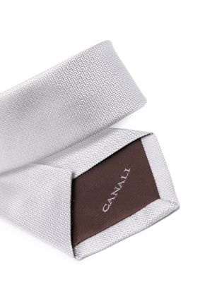 Žakardinis šilkinis kaklaraištis Canali pilka