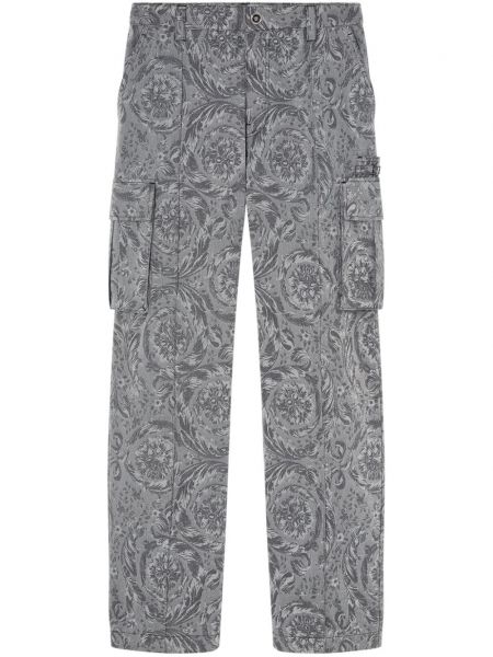 Pantalon à imprimé Versace gris