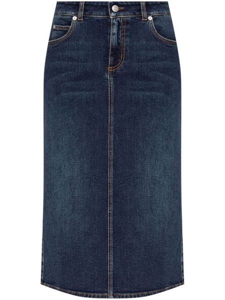 Højtaljet denimnederdel Alexander Mcqueen blå